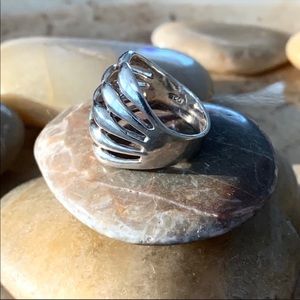 Sterling silver ring, vintage five row band sz 6